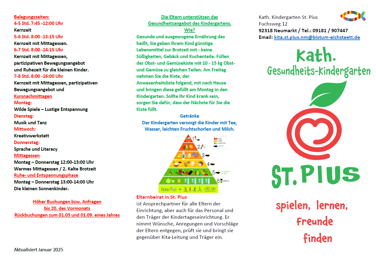 Flyer Kindergarten St. Pius